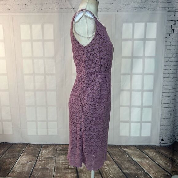 Maeve Anthropologie lavender Purple Lace Sleeveless sheath Dress Size 4 - Picture 6 of 9